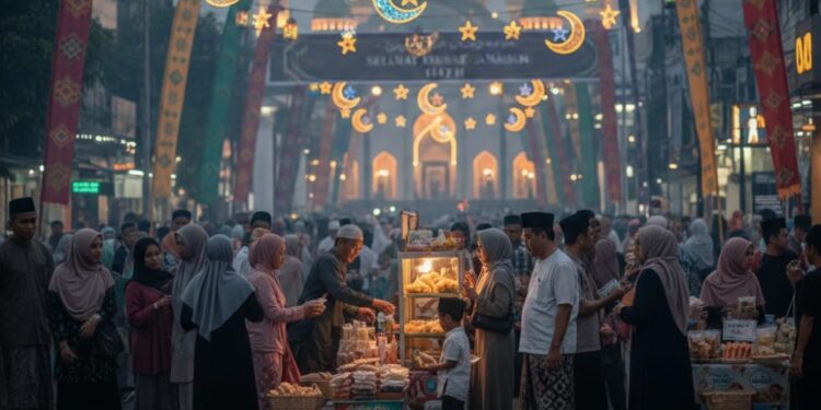 Ilustrasi memeriahkan bulan Ramadan.