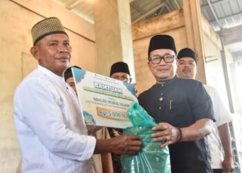 Sujiwo usai menghadiri safari Ramadan pemerintah daerah di Masjid Nurul Islam, Kecamatan Teluk Pakedai, Sabtu (28/2/2026).