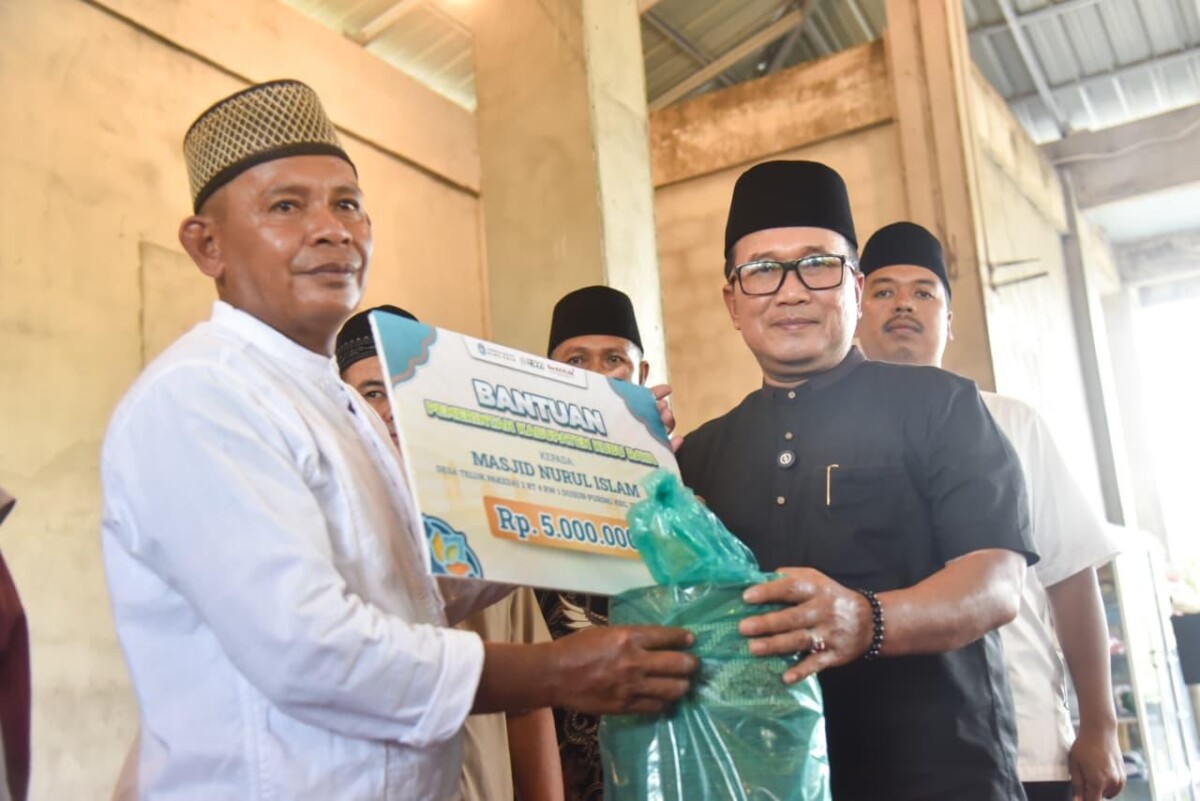 Sujiwo usai menghadiri safari Ramadan pemerintah daerah di Masjid Nurul Islam, Kecamatan Teluk Pakedai, Sabtu (28/2/2026).