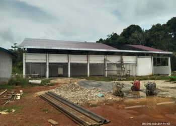 Pembangunan KDMP di Desa Malapi Kecamatan Putussibau Selatan hingga hari masih proses pembangunan. Ist