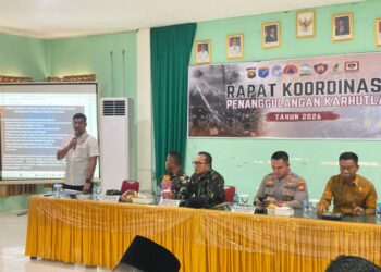 Rakor Penanggulangan Karhutla yang digelar Senin (30/3/2026).