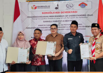 MoU Banwaslu Mempawah dengan tiga elemen masyarakat bertajuk “Konsolidasi Demokrasi”