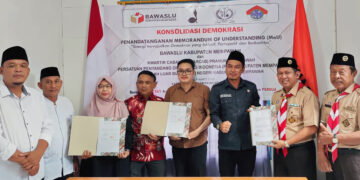 MoU Banwaslu Mempawah dengan tiga elemen masyarakat bertajuk “Konsolidasi Demokrasi”