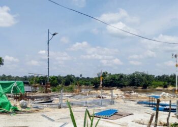 Pembangunan proyek KNMP di Desa Ujung Suhaid Kecamatan Jongkong hingga saat ini belum selesai. Ist