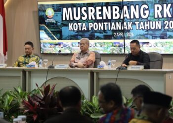 Pemerintah Kota Pontianak mengadakan Musrenbang RKPD Tahun 2027 di Aula Sultan Syarief Alkadrie, Kamis, 2 April 2026.