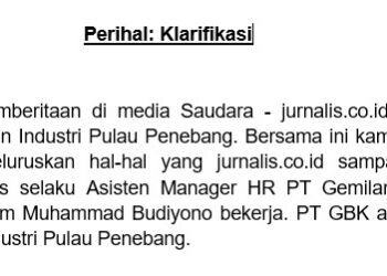 Klarifikasi PT Dharma Inti Bersama