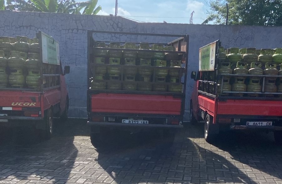 LPG 3 Kg yang akan didistribusikan PT Benny Satrya untuk warga Jember. Foto Sigit Priyono/Jurnalis.co.id