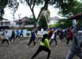 HIDUP SEHAT. Pegawai PT PLN UIP KLB melakukan senam pagi. Kegiatan ini rutin dilaksanakan setiap Jumat sejak April 2026 lalu.