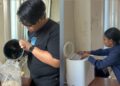 Pegawai PLN UPP KLB 1 mengolah sampah organik secara mandiri untuk dihadikan compos.