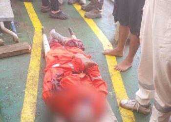Seorang Bosun kapal, yang membawa muatan untuk dikirim ke Pulau Penebang tewas setelah mengalami kecelakaan kerja pada Jumat, 29 Mei 2026. Foto dikirim dari pekerja KIPP