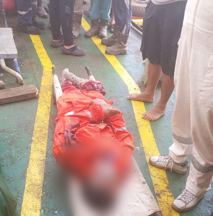 Seorang Bosun kapal, yang membawa muatan untuk dikirim ke Pulau Penebang tewas setelah mengalami kecelakaan kerja pada Jumat, 29 Mei 2026. Foto dikirim dari pekerja KIPP