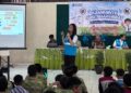 Srikandi PLN UPT Pontianak, Thalia Angelica Damayanti menyampaikan pesan bahaya bermain layang-layang di sekitar jaringan listrik kepada para pelajar SMP Negeri 20 Pontianak.