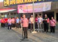 Bupati Gus Fawait saat memberi sambutan saat melepas latihan bersama Tajemtra pada ratusan ASN Pemkab Jember (foto: Sigit Priyono/Jurnalis.co.id)