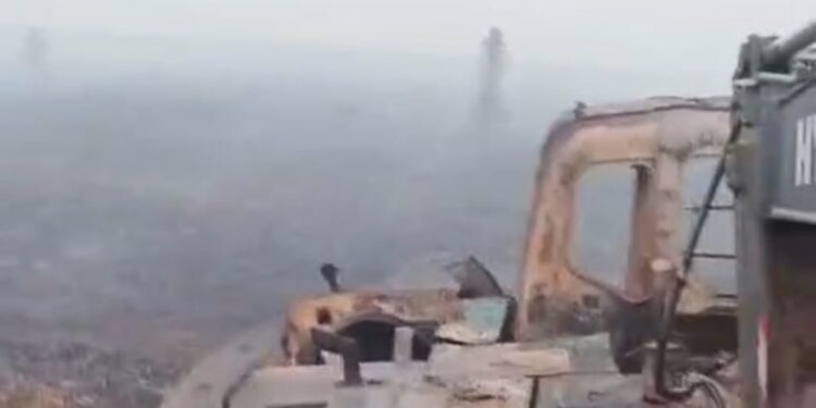 Ekskavator dan penampakan lahan di dalam HGU PT SKM yang terbakar 31 Juli 2026 lalu. Foto: Ist.