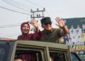 Sujiwo saat menyambut kepulangan kafilah Kubu Raya di Kantor Bupati Kubu Raya, Minggu (9/8/2026).
