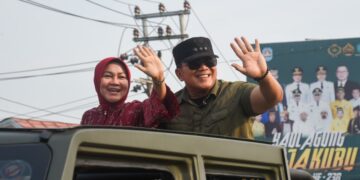 Sujiwo saat menyambut kepulangan kafilah Kubu Raya di Kantor Bupati Kubu Raya, Minggu (9/8/2026).