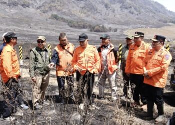 Bupati Malang HM Sanusi saat lakukan tinjauan pemulihan di TNBTS