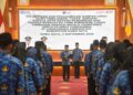 Sujiwo saat melantik sejumlah kepala UPTD satuan pendidikan, kepala puskesmas, dan pejabat fungsional di Aula Utama Praja I, Jumat (4/9/2026).