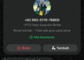 Tangkapan layar upaya penipuan atas nama Kasat Reskrim.