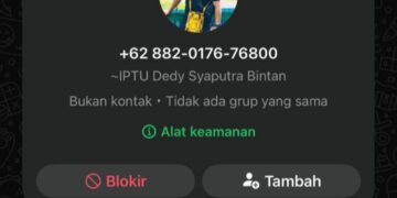 Tangkapan layar upaya penipuan atas nama Kasat Reskrim.